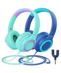 iClever HS22 2-Pack Kids Headphones with Sharing Splitter for S