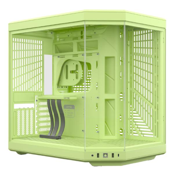 Case Hyte Gaming Mid Tower Y70 sin Ventilación Incluida con Vidrio Frontal y Lateral – Verde