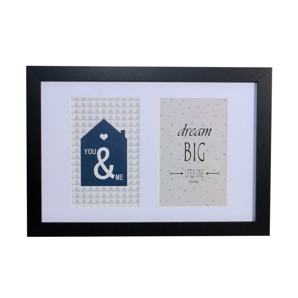 Marco para foto doble 23x33 cm borde negro