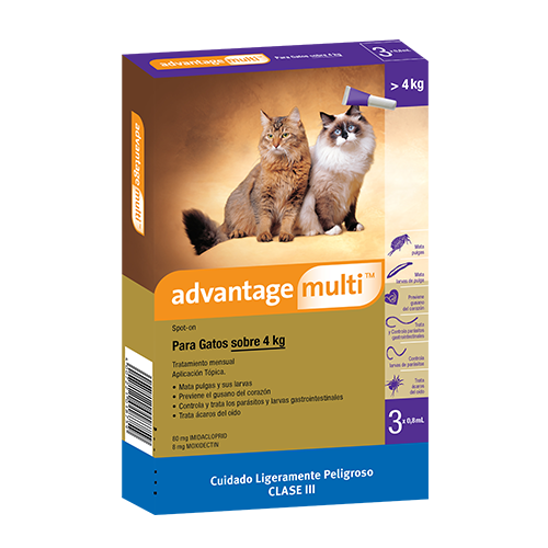 ADVANTAGE MULTI GATO 0.8 ML X 3 UND (VETERINARIA)