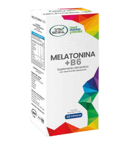 Total Natural Melatonina B6+ 30 cápsulas