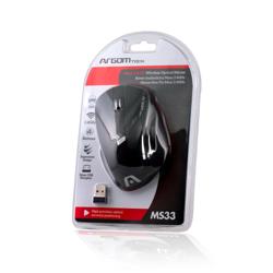 Mouse Óptico Inalámbrico Maxi De 2,4Ghz MS33, Color Negro, Arg