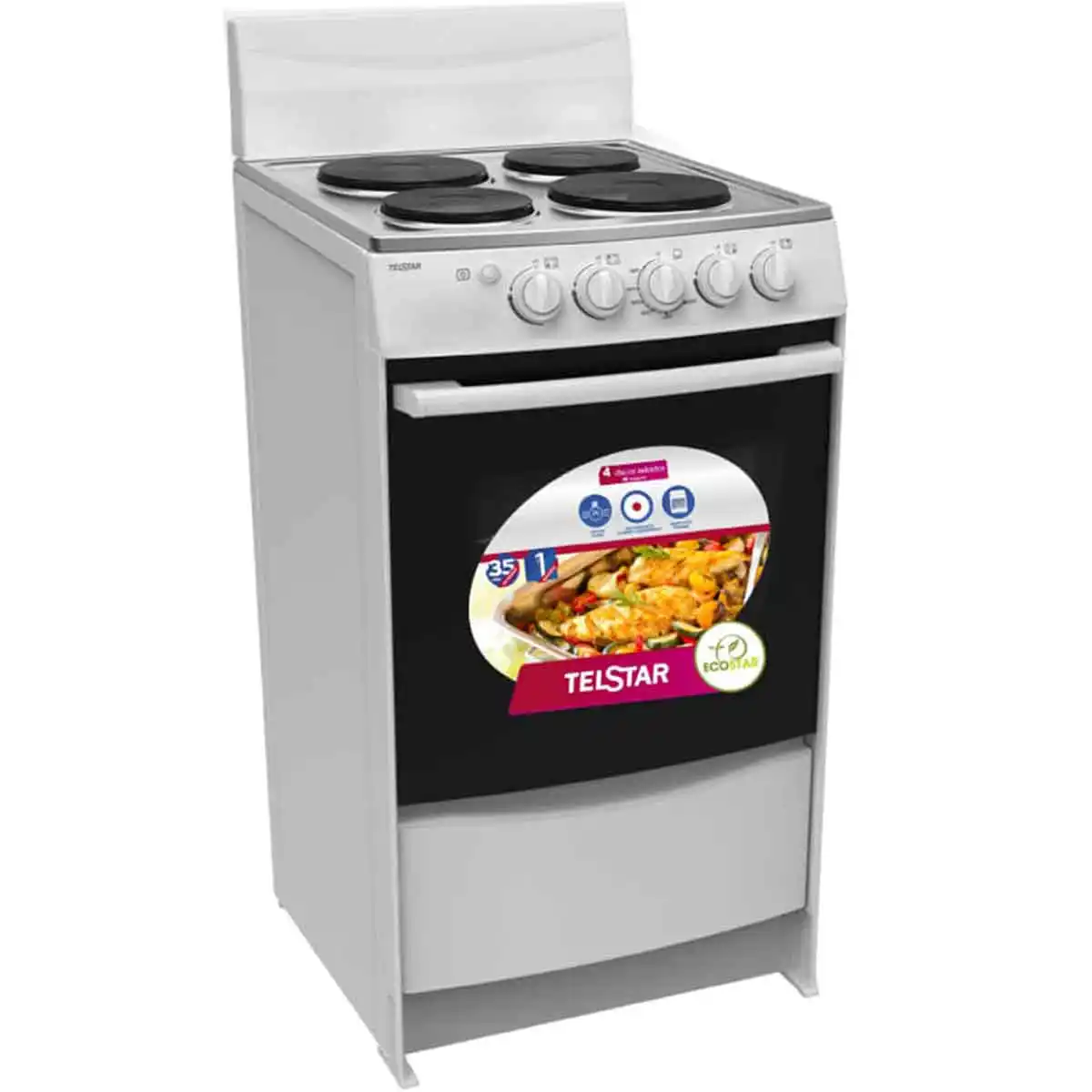 Cocina Eléctrica Telstar 20 Pulgadas 4 Quemadores TCE020410MD