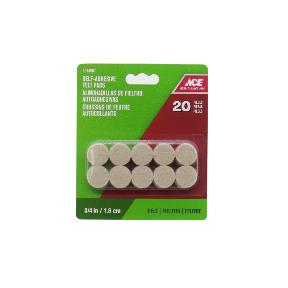 Protector de felpa adhesiva beige 3-4 pulg set 20 pzas