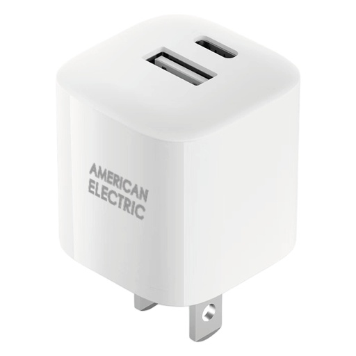 Adaptador de Corriente American Electric USB-A/USB-C 12W Blanco JF-RWC218-WT