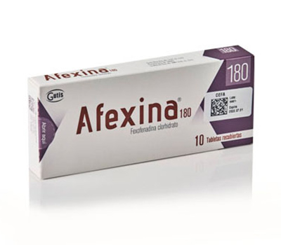GUTIS AFEXINA 180 MG TABLETAS VÍA ORAL