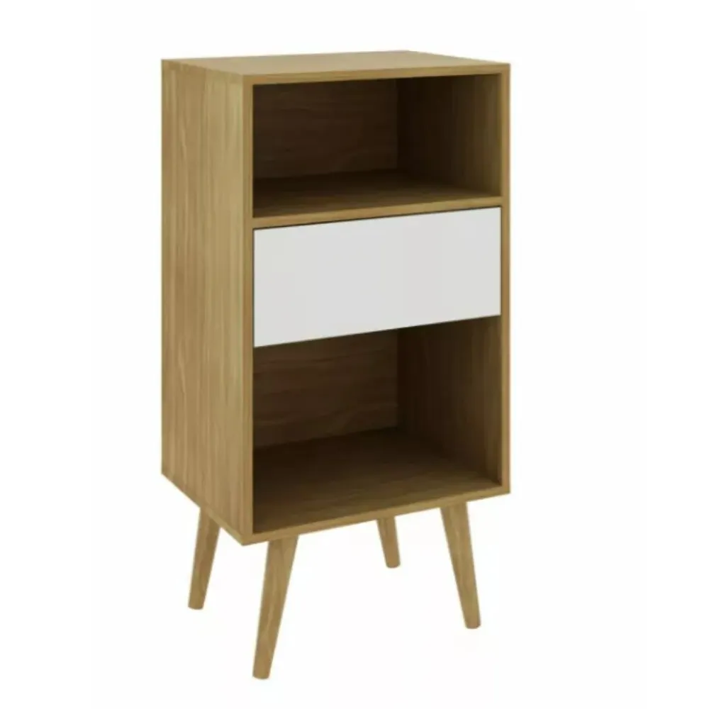 Organizador Quattro Natural 1 cajón MDF Marrón y blanco