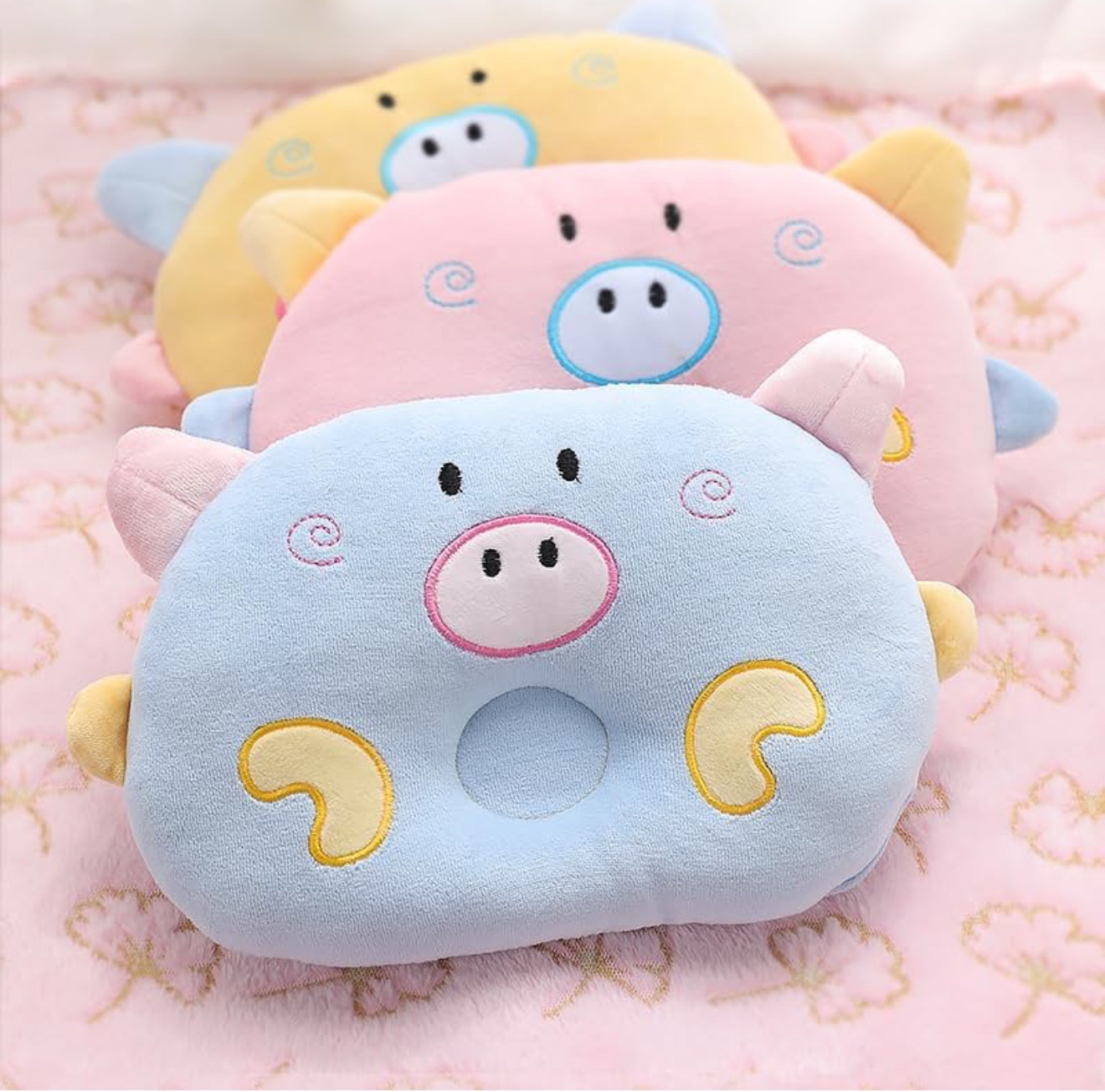 Almohada de bebé chanchito (rosada)