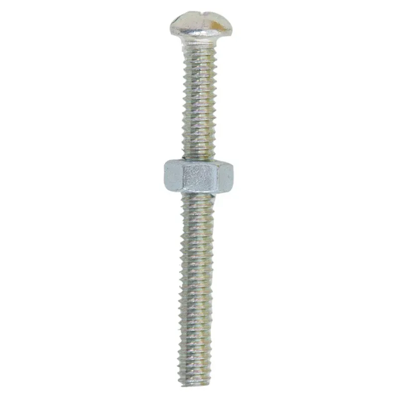 Tornillo estufa cabeza redonda 1/4" x 2 1/2" 6 uds incluye tuercas