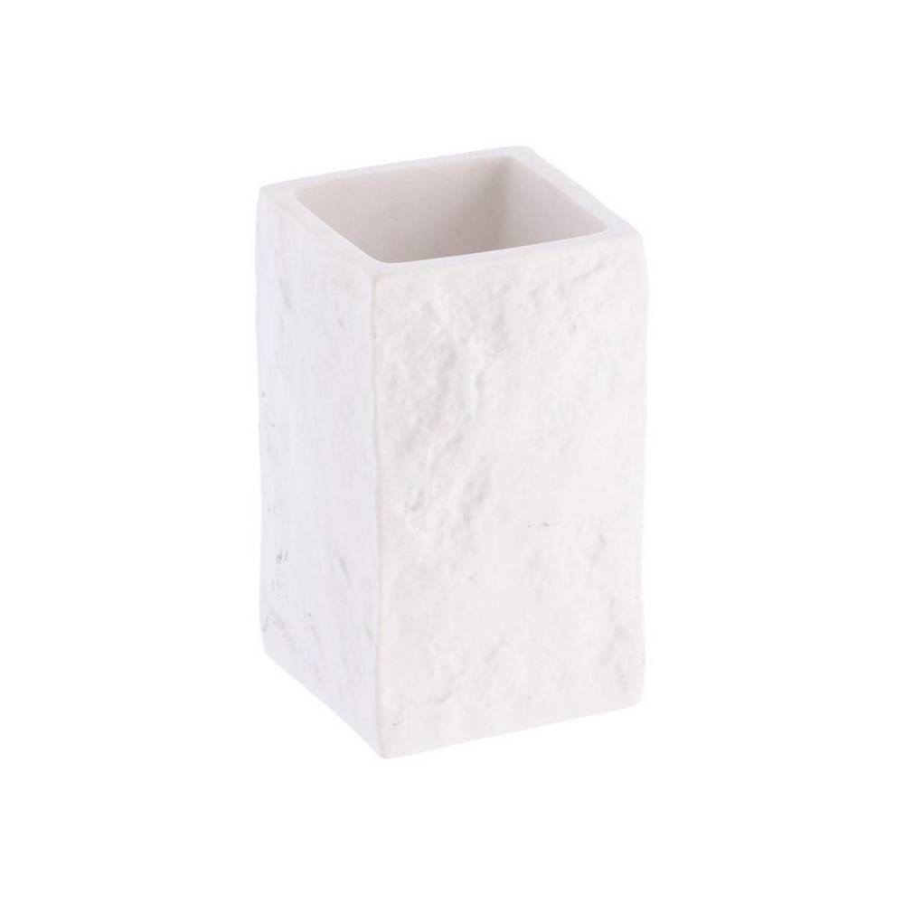 Portacepillo de dientes blanco estilo piedra