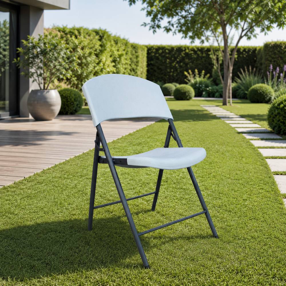 Silla plastica plegable blanca