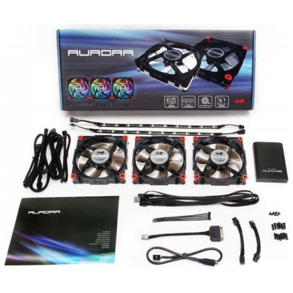 Ventilador IN WIN Aurora RGB – 3 x 120 mm – 2 x 30cmLed – CRemoto