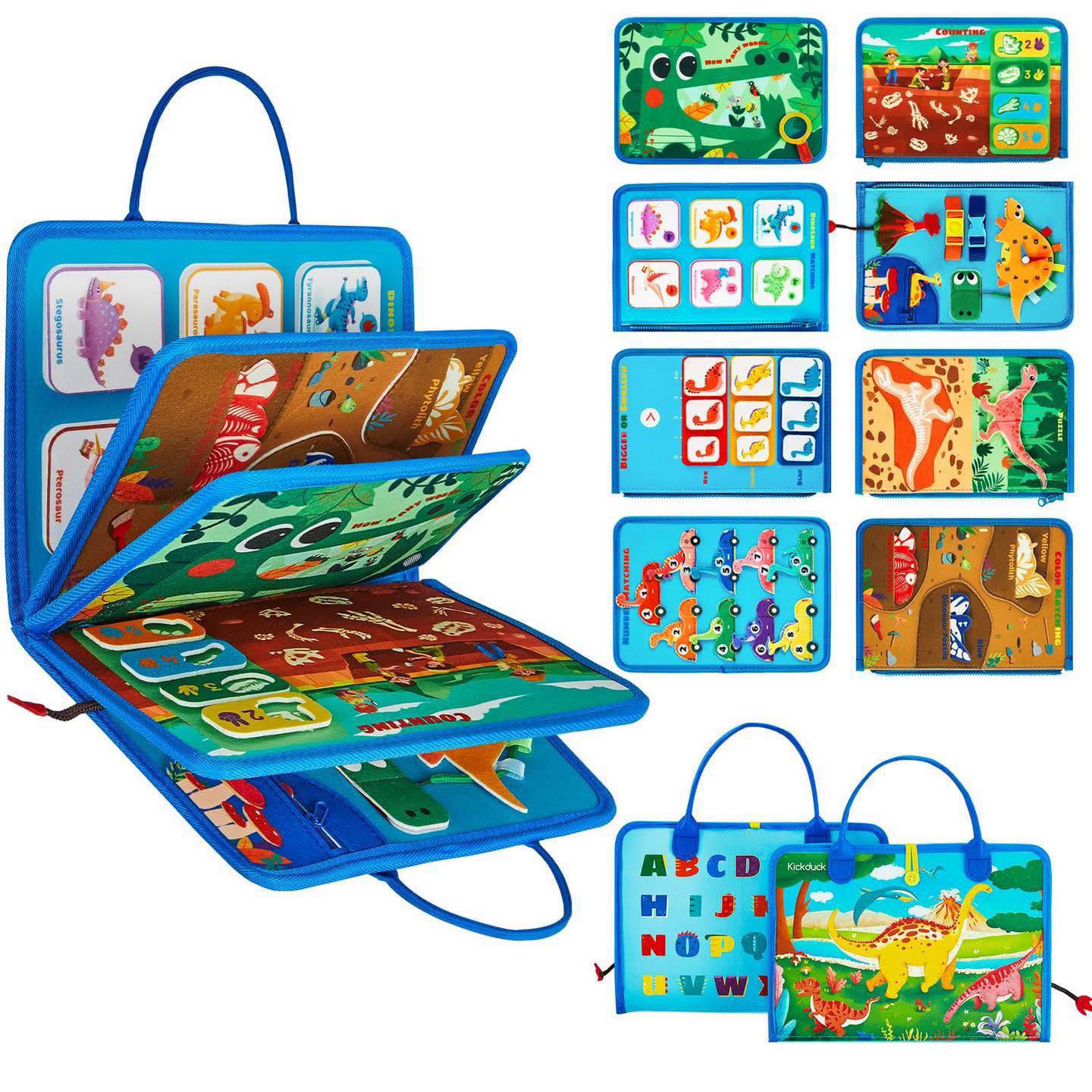 Libro montessori de actividades de dinosaurios 12+ meses