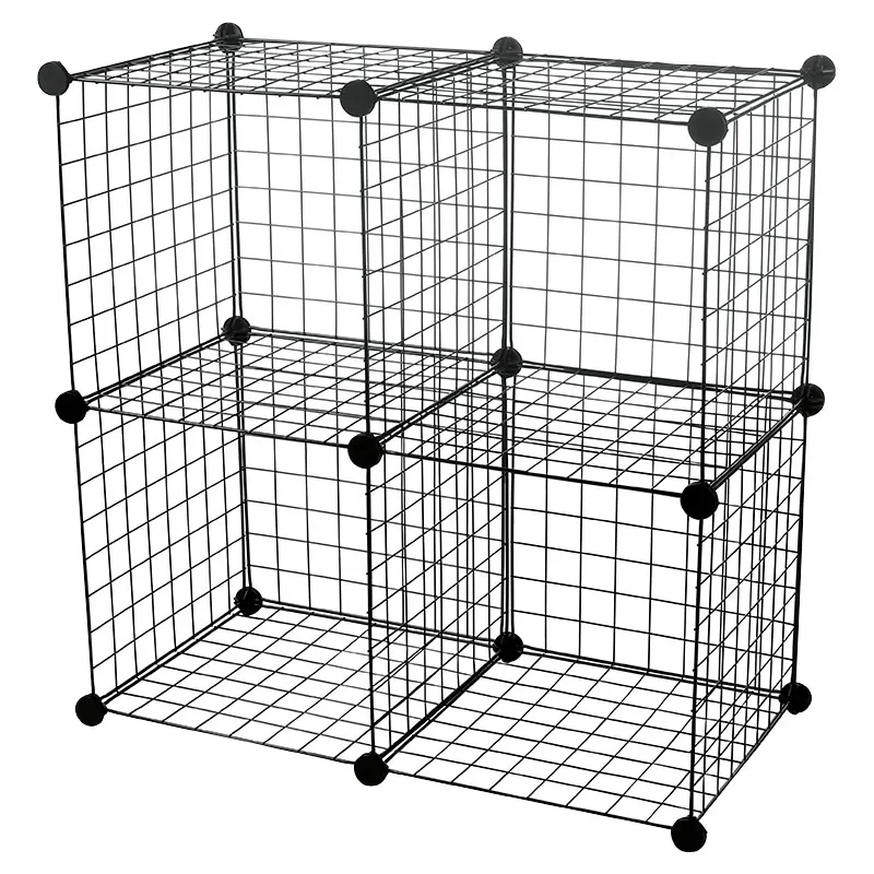 Mueble organizador cubos 4 espacios metal negro 73 x 73 x 36 cm