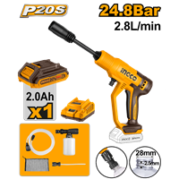 Hidrolavadora 20 V 24.8 Bar Bateria y Cargador Ingco