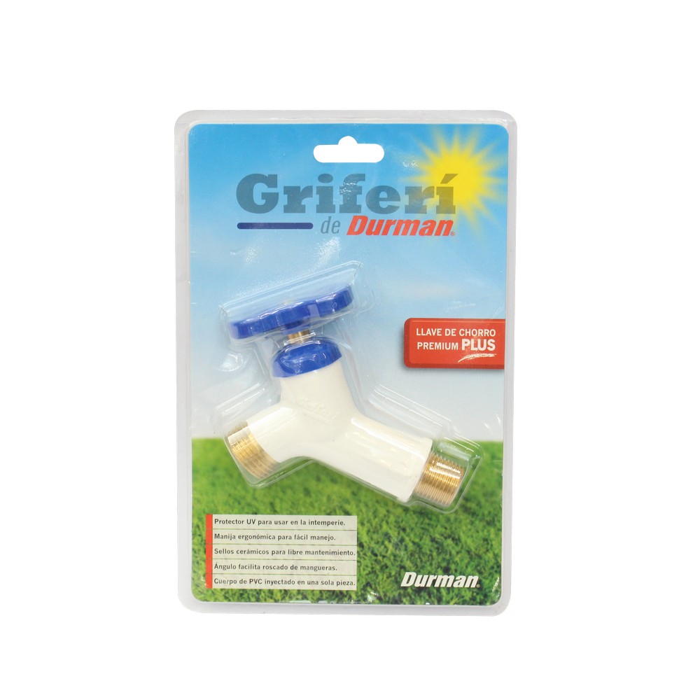 Llave chorro pvc premium plus jardin de 1-2 pulg