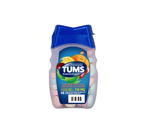 Tabletas masticables Tums sabores frasco 48 tabletas