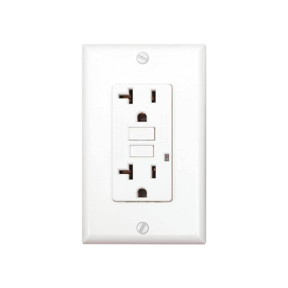 Toma doble gfci blanco 20a 125v g.comercial