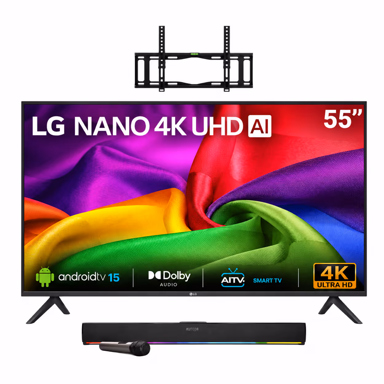 COMBO PANTALLA LG 50″ NANO 4K UHD AI NU80 SMART