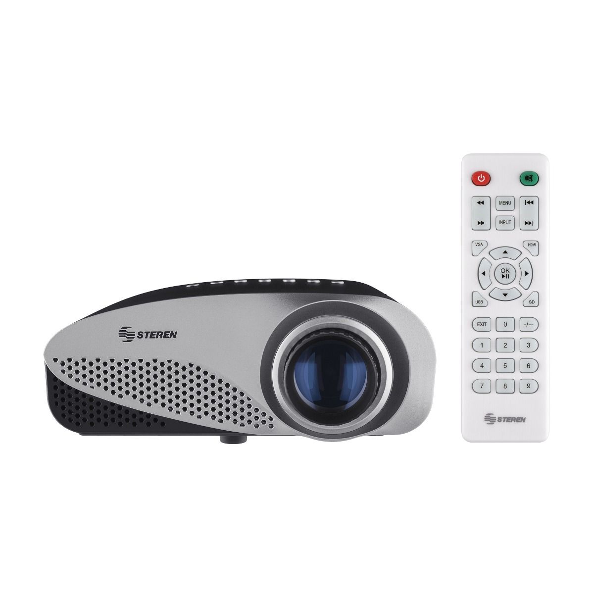 Mini proyector multimedia con sintonizador de TV, portátil
