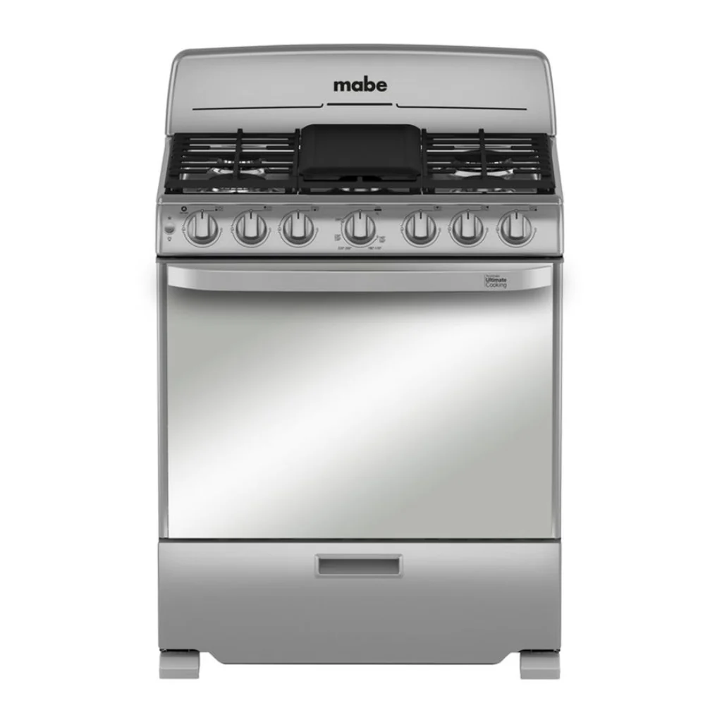 Cocina de Gas Mabe 30″ 4 Quemadores Plateada EM7659BFIX2
