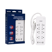 Regleta Protectora 8 Salidas Toma Corriente 2 Usb 2 C Eagle