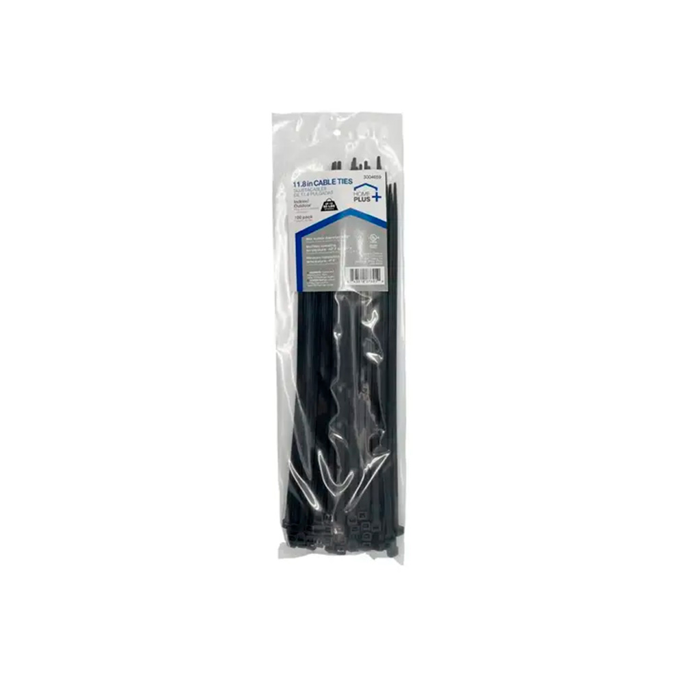 Amarra plastica 11.8 pulgadas 50 negro pack 100