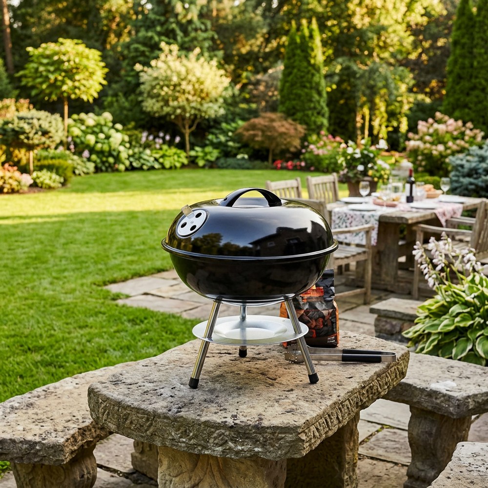 Barbacoa carbon 14 pulg negro table top