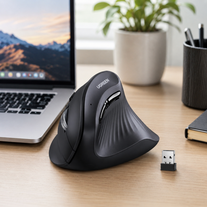 MOUSE VERTICAL INALAMBRICO NEGRO UGREEN