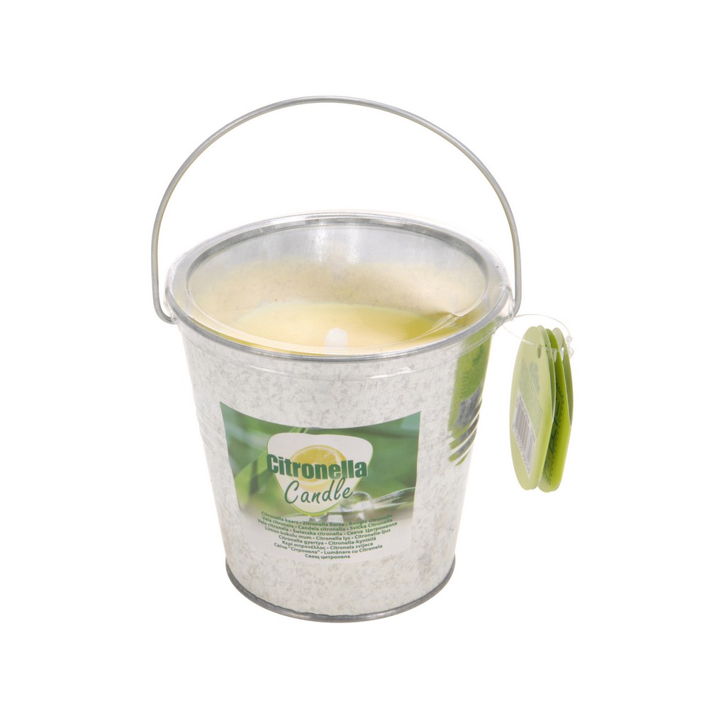 Candela citronela en cubeta metalica 10 cm