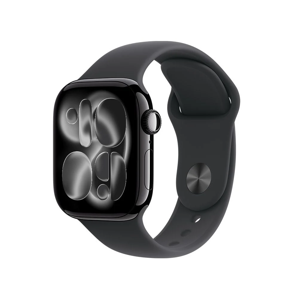 Apple Watch Series 11 GPS • Caja de aluminio negro azabache de 42 mm • Correa deportiva negra – M/L