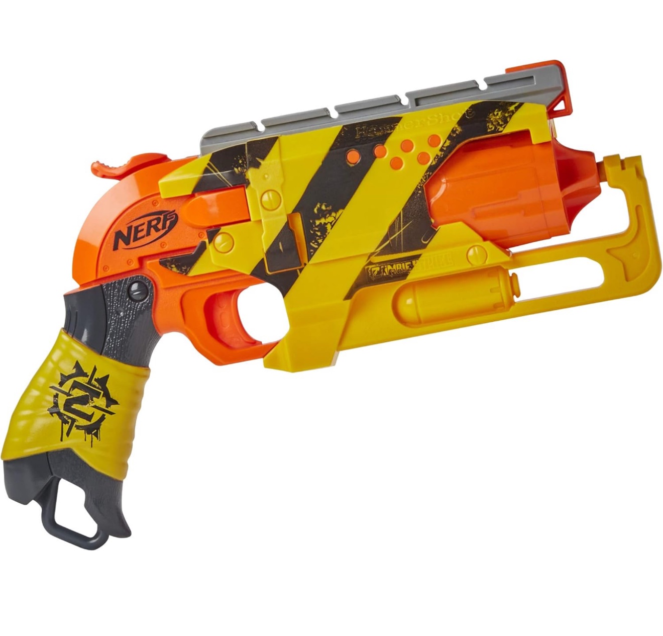 Lanzador Nerf Zombie Strike Hammershot – Acción de Martillo con Tambor de 5 Dardos