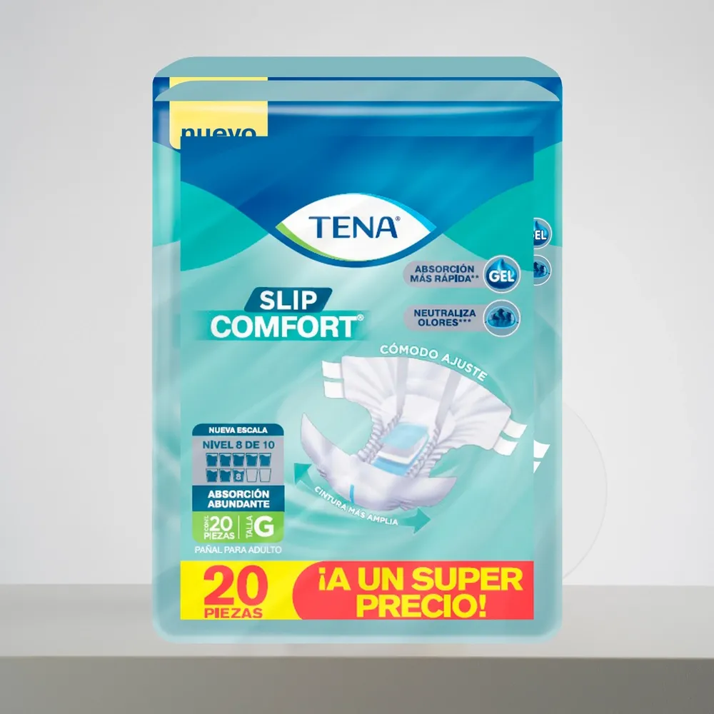 Pañales para adulto TENA Slip Comfort Absorción Abundante Talla G - 20 piezas