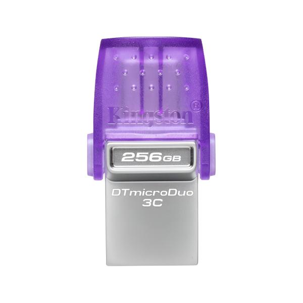 Memoria USB 64GB Kingston Data Traveler Microduo 3C / 3.2 GEN 1 USB-C USB-A – Plateado / Morado