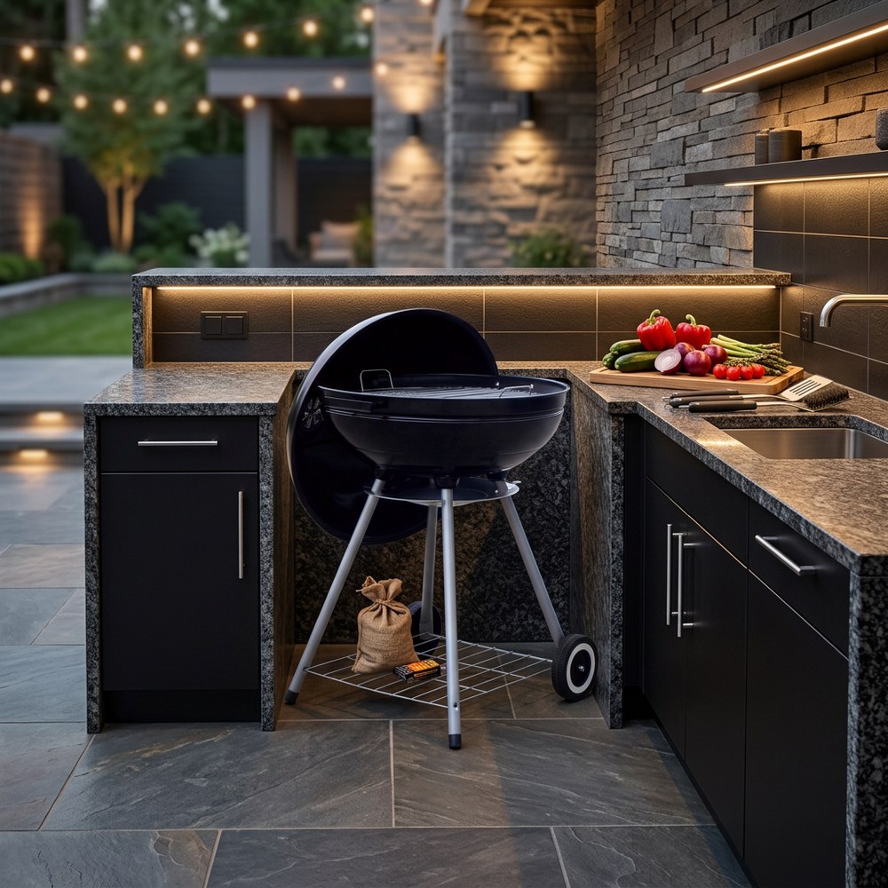 Barbacoa carbon 22 pulg negro kettle style