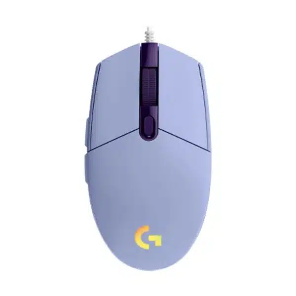 Mouse Logitech Gaming RGB G203 Lightsync 8000 DPI Alámbrico USB – Lila