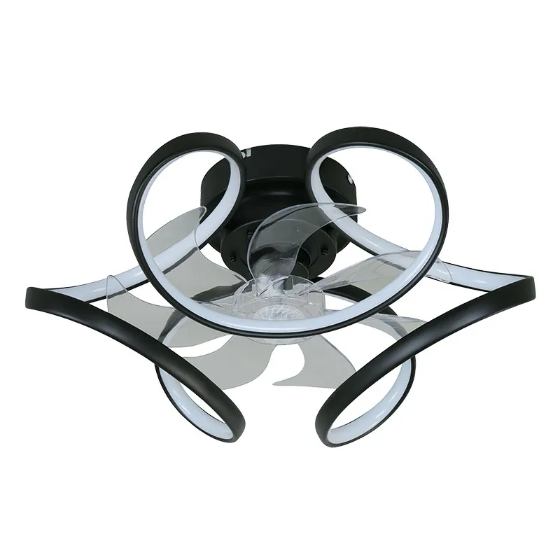 Lámpara LED con ventilador DC 20" negro 35 W 3CCT con control remoto Designers