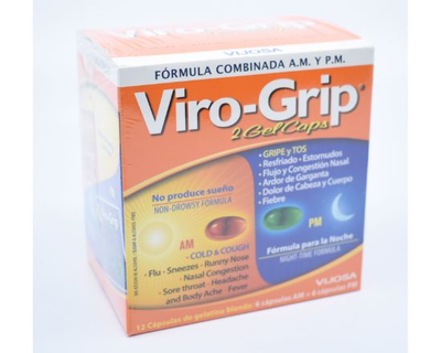 Viro-grip DUAL gel caps (6 dia y 6 noche) 12 capsulas
