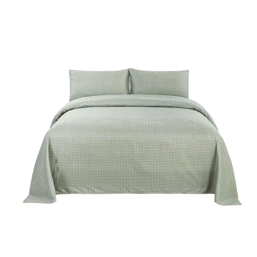 Set de Edredon Quattro Matrimonial Microfibra Verde QTTBSSEF02