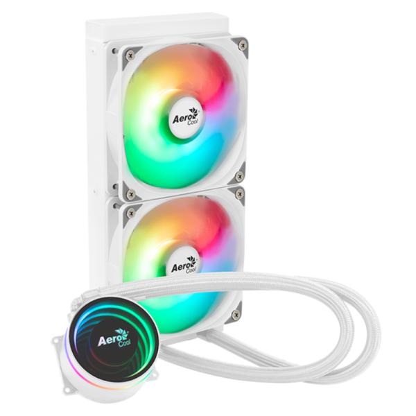 Enfriamiento Liquido Aerocool RGB Oasis L240 WH AIO 240MM – Blanco