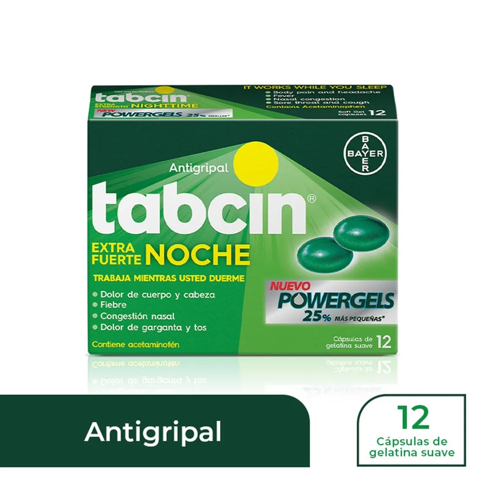 Antigripal Bayer Tabcin noche -12 cápsulas