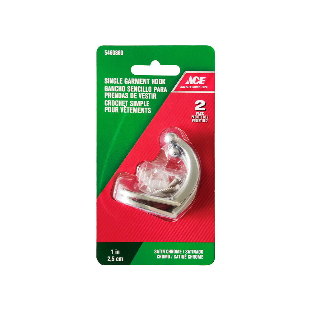 Gancho con tornillos 2.5cm satinado par