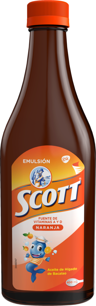 Scott Extra sabor naranja frasco 400 ml