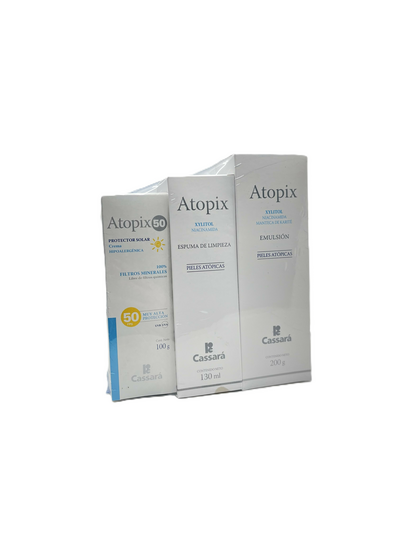 Atopix, PACK Espuma de Limpieza 130ml+Crema Protectora 100g+Emulsion