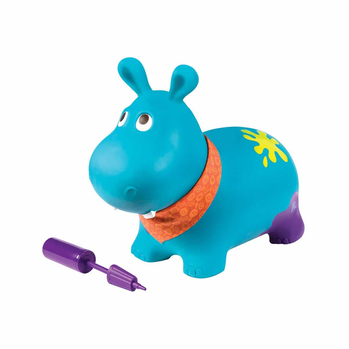iPlay- Hipopotamo inflable para rebotar, con inflador