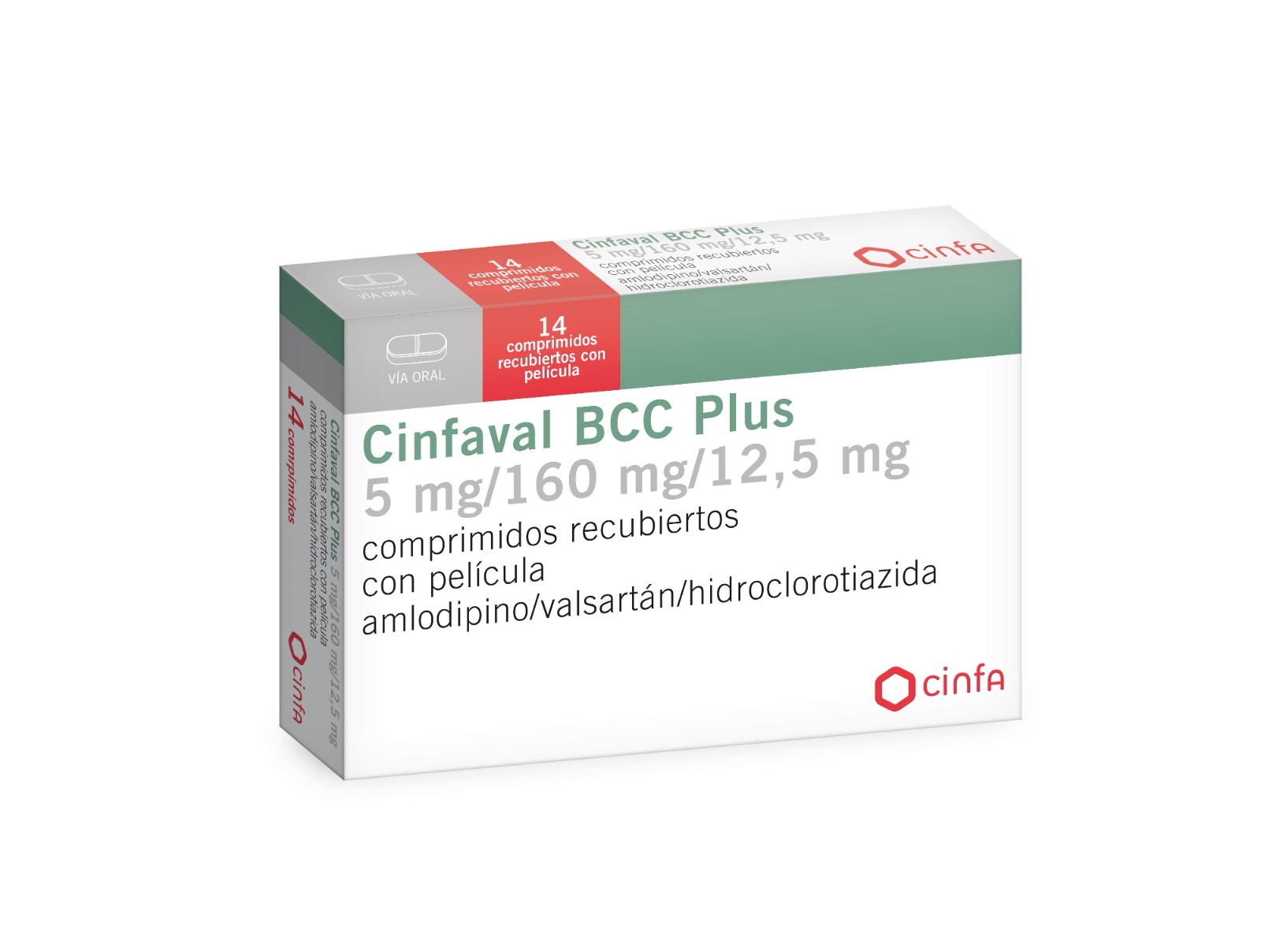 CINFAVAL BCC PLUS TAB 160 MG / 12.5 MG / 5 MG X 14 UNIDAD(ES)