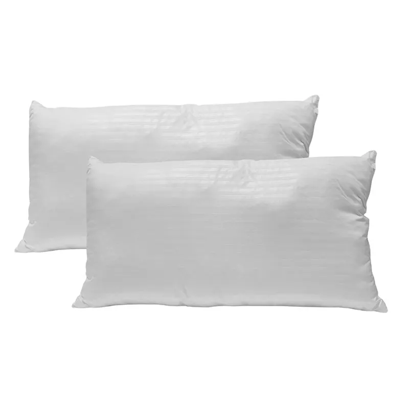 Set 2 almohadas deluxe king microfibra stripe relleno fibra siliconizada