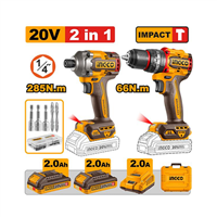Taladro Atornillador Cargador 2 Bateria 20 V Accesorio Ingco