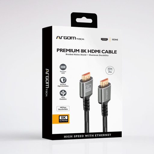 ARGOM CABLE HDMI MACHO A HDMI MACHO 10 PIES/3M 8K ARG-CB-1883