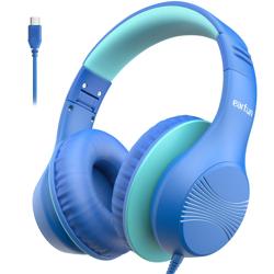 EarFun K3 Kids Headphones, USB Type C Wired Headphones for Kids